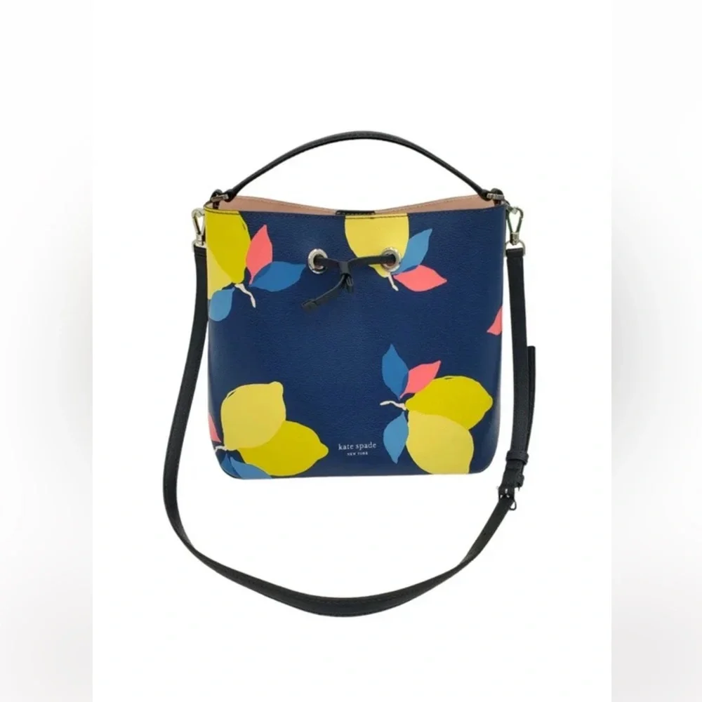 EUC Kate spade New York Eva lemon zest bucket bag/ crossbody - Picture 3 of 15